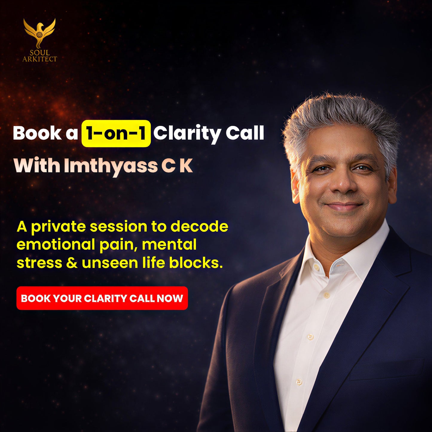 Book 30-Minute Clarity Call with Imthyass C K — Quantum Vastu Consultant, Clinical Mind Healer and Therapist for Paranormal Issues